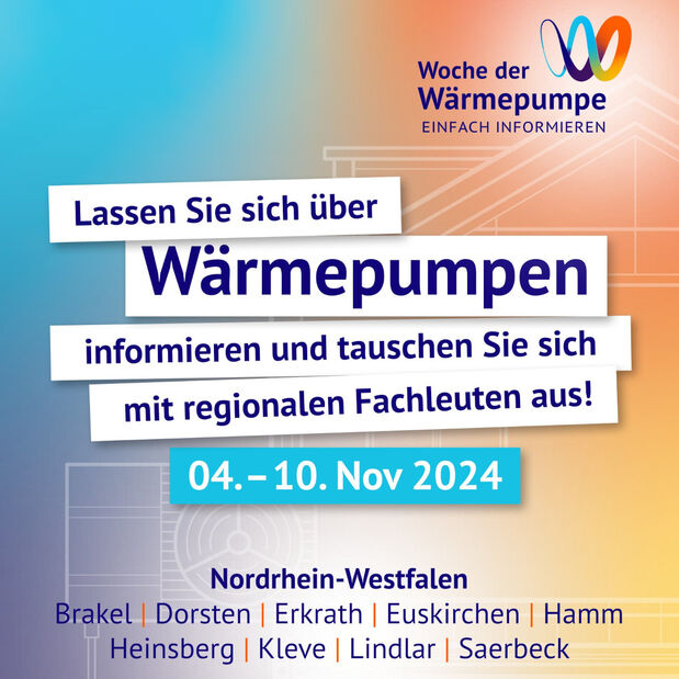 Plakat zur Woche der Wärmepumpe in NRW